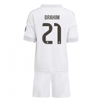 Real Madrid Brahim Diaz #21 Maglia Gara Casa Repliche 2025-26 Bambino Maniche Corte